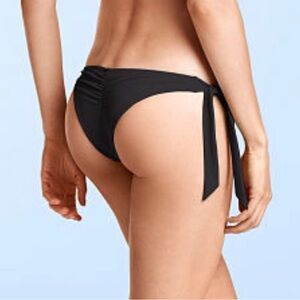 Victoria’s Secret black the itsy side tie bikini bottom